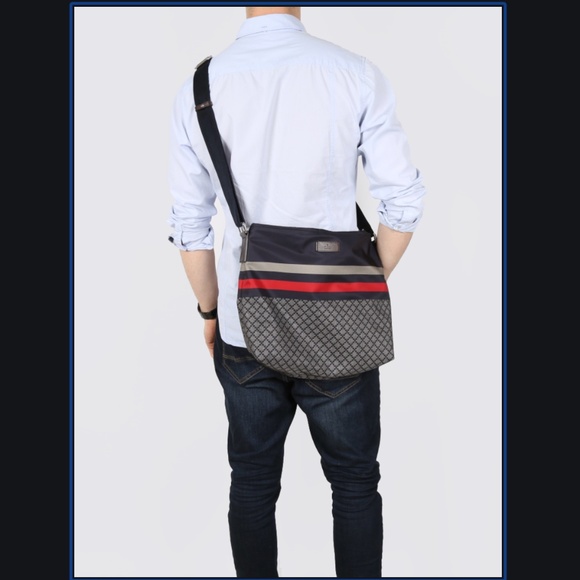 Gucci Brown Nylon Sling Messenger Bag